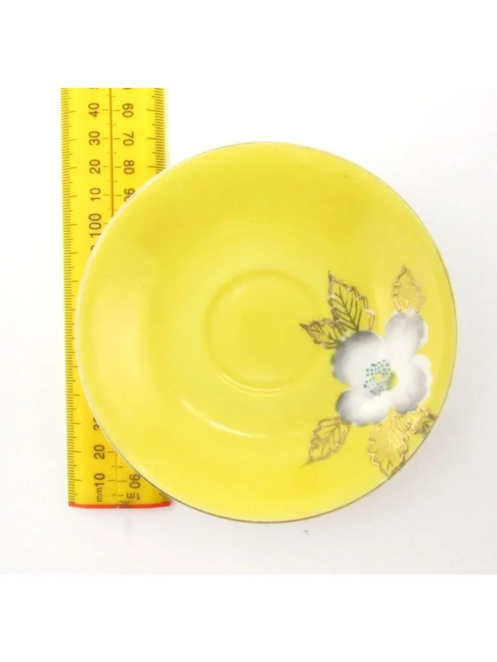 Vintage Tea Cup & saucer Yellow Floral Merit Made In Occupied Japan Hand Painted